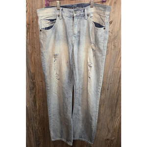 Axe & Crown Denim Blue Jeans Size 33x34 Relaxed Straight Stitched "Master Chief"